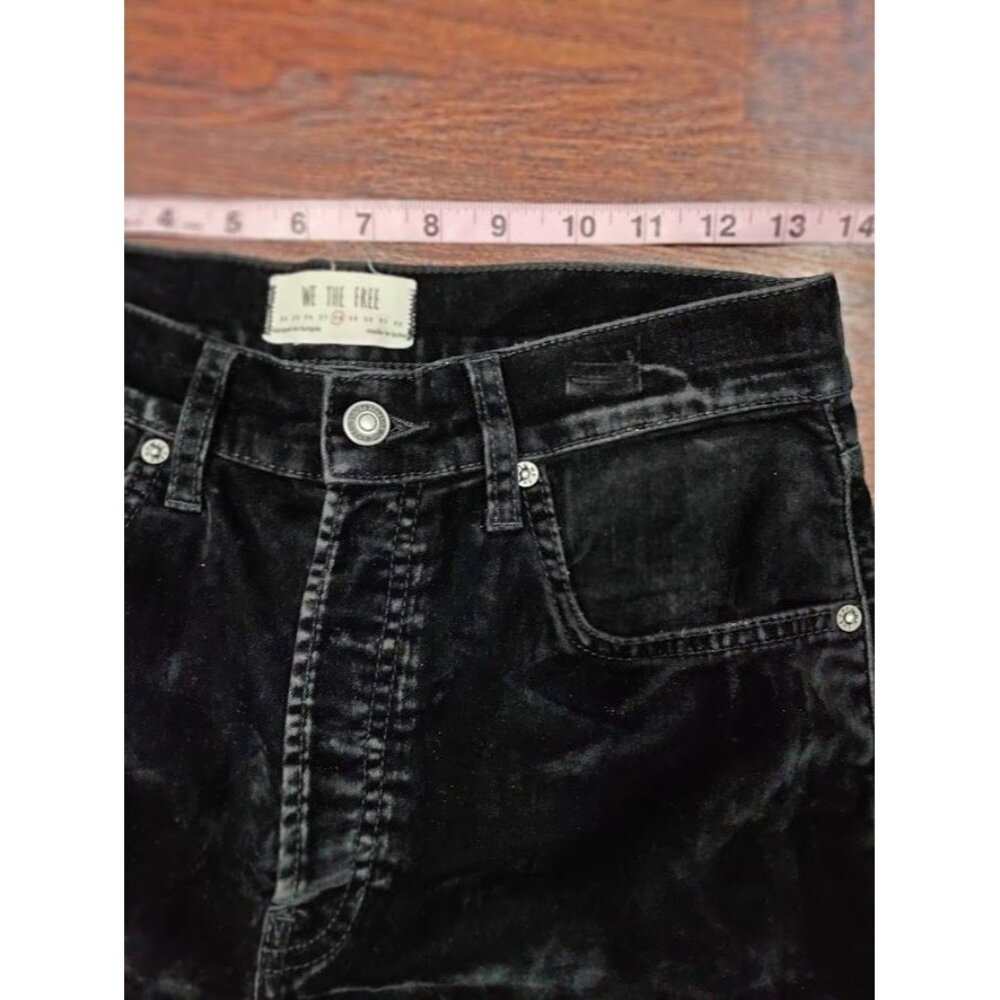 Free People We The Free Stella Velvet High Waisted Skinny Jeans Black Size 28 - Picture 14 of 16